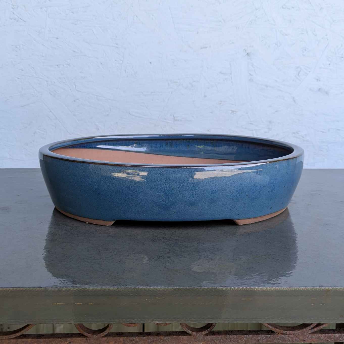 Blue Glazed Oval